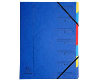 Cartella con punti metallici e divisori, chiusura con elastici angolari, interno colorato, 7 scomparti - A4 