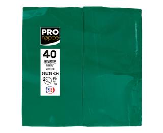 Pack of 40 Micro-Embossed 1/8 Wadded Napkings, 38x38cm. - Forest Green