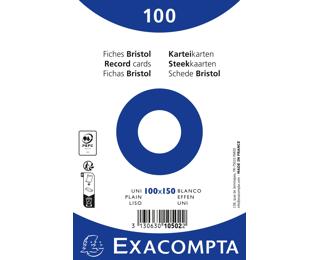 Pk100 Exa Rec Card 10x15cm Plain White 