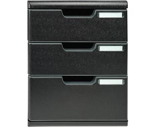 Module de classement Modulo Ecoblack 3 tiroirs fermés - Noir