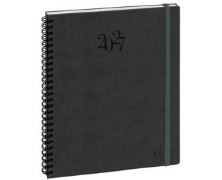 Agenda de bureau Eurotime 22S spiralé Swan 18,5 x 22,5 cm Semainier Décembre 2026 à Décembre 2027 - Gris