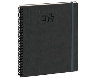 Agenda de bureau Eurotime 22S spiralé Swan 18,5 x 22,5 cm Semainier Décembre 2026 à Décembre 2027 - Gris