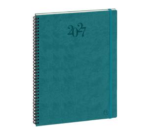 Agenda de bureau Eurotime 29S spiralé Swan 21 x 29,7 cm Semainier Janvier à Décembre 2027 - Couleurs assorties