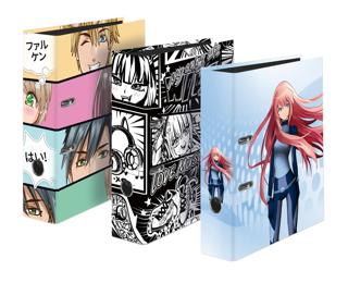Motivordner Manga sortiert DIN A4, Rückenbreite 8cm, schwarzer Innenspiegel, Griffloch 