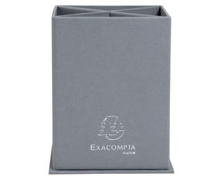 Viereckiger Stifteköcher mit 4 Fächern aus Karton, 85x85x110mm, Teksto - Farben sortiert