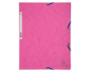 Chemise 3 rabats à élastiques carte lustrée 400g/m2 - A4 - Rose