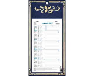 Calendrier mensuel Skytos avec feuillets détachables 13 x 23 cm support plaque imprimée 16 x 33 cm 2027 