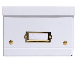 Boîte de rangement à plat carton 20x26x15cm Néo Déco - Blanc