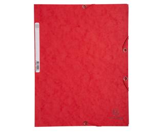 Chemise 3 rabats à élastiques carte lustrée 400g/m2 - A4 - Rouge