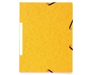 Sammelmappe mit Gummizug und 3 Klappen, Recyclingkarton marmoriert 355g/m2, A4 - Gelb