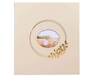 Photo album book 60 white pages Ring flower - Latte