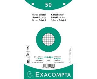 Pk50 Exa Rec Cards 12.5x20 Sq Punch Wht 