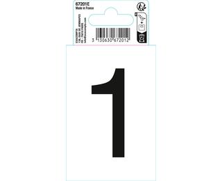 Autocollant PVC adhésif antidérapant chiffre 1 - Noir