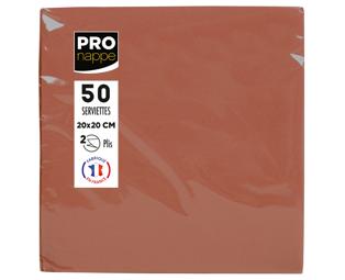 Paquet de 50 serviettes cocktail micro-gaufrées ouate 2 plis - 20x20 cm