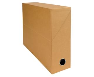 Boite transfert Dos 90mm papier toilé - Havane