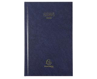 Agenda de bureau Carré Travers 13,5 x 21 cm Journalier Janvier à Décembre 2024 - Couleurs assorties