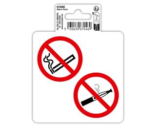 Panneau PVC adhésif antidérapant Défenser de fumer 10 cm - Rouge