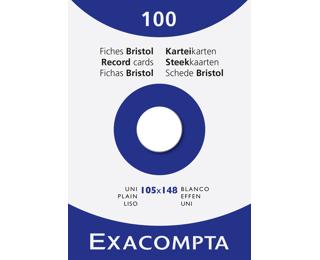 Étui de 100 fiches - bristol uni non perforé 105x148mm - Blanc