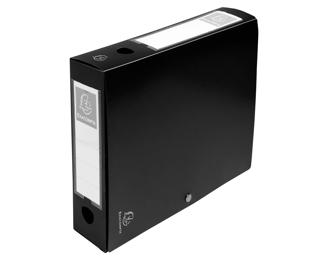 Archivbox mit Druckknopf, PP 700µ, Rückenbreite 60mm, 25x33cm für DIN A4, Opak - Schwarz
