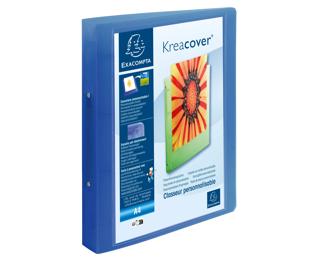 Festes Ringbuch aus PP Chromaline 1mm, 2 Ringe 30mm, Rückenbreite 40mm, für DIN A4 Maxi, Kreacover 