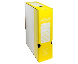 Boite archive Dos 100mm carton ondulé couleurs - 25x34cm - Jaune