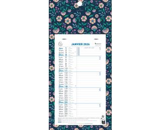 Calendrier mensuel Mini Labo avec feuillets détachables 15,5 x 28,5 cm sur support plaque imprimée 19 x 41 cm 2026 