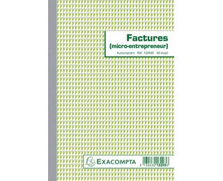 Manifolds Factures micro-entrepreneur 21x14,8cm - 50 feuillets autocopiants dupli