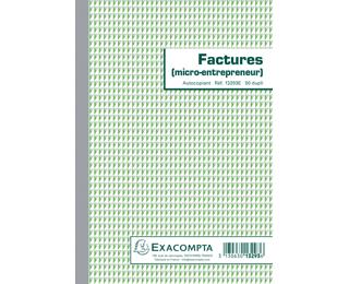 Manifolds Factures micro-entrepreneur 21x14,8cm - 50 feuillets autocopiants dupli