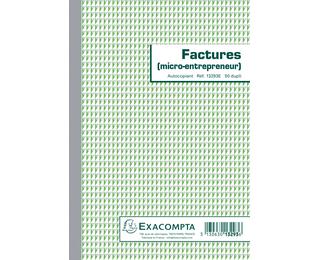 Manifolds Factures micro-entrepreneur 21x14,8cm - 50 feuillets autocopiants dupli