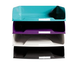 Set de 4 corbeilles à courrier Combo Styli Titane - Couleurs assorties