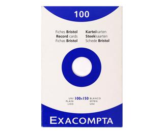 Étui de 100 fiches - bristol uni non perforé 100x150mm 