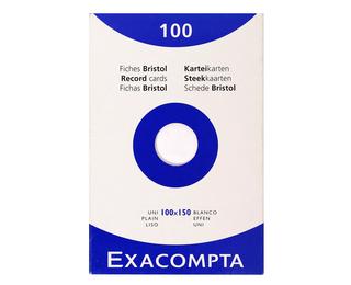 Étui de 100 fiches - bristol uni non perforé 100x150mm 