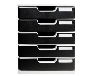 Módulo A4, cajones cerrados + 5 alturas + STOP de seguridad, tamaño: 5 X 54mm OFFICE - Negro