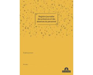 Registre journalier des présences et absences du personnel, 297X210, 24 pages - Couleurs assorties