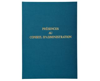 Registre 29,7x21cm - Présence Conseils d'Administration 100 pages. - Bleu