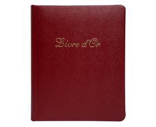 Exacompta Leather 'Livre D'or' Guest Book (French Cover) - Red