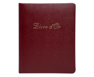 Exacompta Leather 'Livre D'or' Guest Book (French Cover) - Red