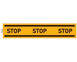 Panneau PVC adhésif antidérapant Obligation stop 100 cm - Jaune
