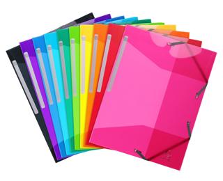 Carpeta con gomas 3 solapas Iderama® PP Polipropileno semi-translucido y glossy 