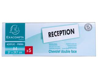 Lot de 5 chevalets double face horizontal A4 - Cristal