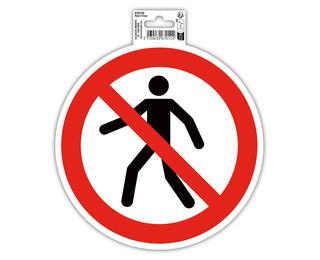 Panneau PP adhésif antidérapant interdit de marcher / circuler 20 cm - Rouge