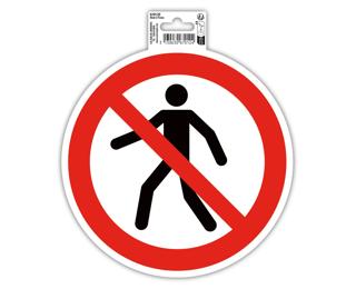 Panneau PVC adhésif antidérapant interdit de marcher / circuler 20 cm 