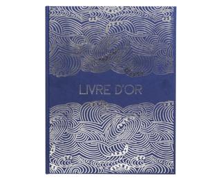 Livre d'or 100 pages tranche argent Japan - Bleu