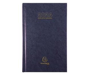 Agenda de bureau Carré Recettes et Dépenses 13,5 x 21 cm Journalier Janvier à décembre 2026 - Couleurs assorties