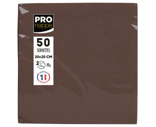 Paquet de 50 serviettes cocktail micro-gaufrées ouate 2 plis - 20x20 cm