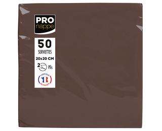 Paquet de 50 serviettes cocktail micro-gaufrées ouate 2 plis - 20x20 cm 