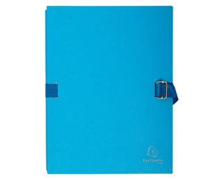 Faldone con dorso estensibile fino a 13cm carta telata - termoretraibile da 5 - 24x32cm - Azzurro