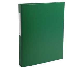 Classeur rembordé polypropylène 2 anneaux ronds de 25mm sur 3eme de couverture - Vert