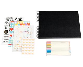 Scrapbooking set Scrap-Addict - Album met 70 zwarte pagina's - Zwart