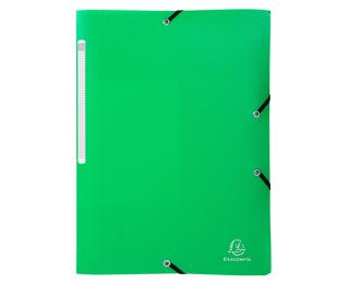 Sammelmappe PP A4, 3 Klappen und Gummizugverschluss, 24x32cm für DIN A4, PP OPAK - Hellgrün